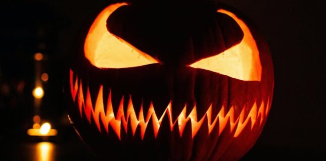 Smiling pumpkin with a face